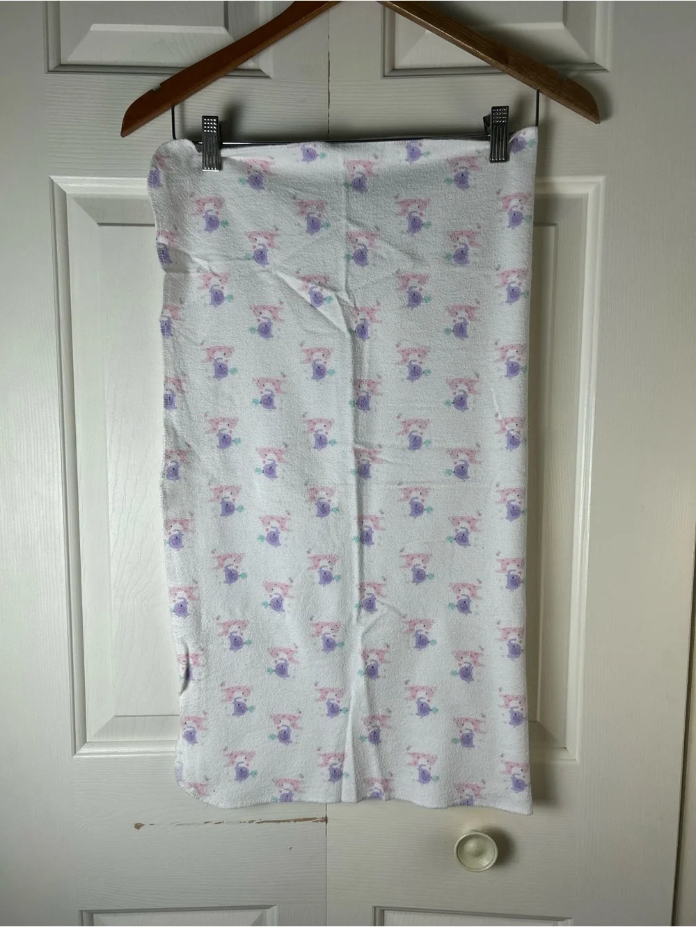 Pink Giraffe Purple Elephant Baby Receiving Blanket Flannel Blue Bird Flowers